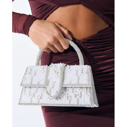 Lumiere Crystal & Pearl Embellished Bag