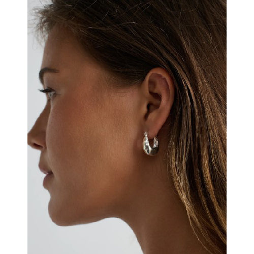 Kuba Brushed Silver Earrings