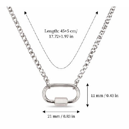 Paperclip Chain With Carabiner Clasp