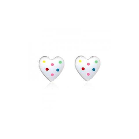Sterling silver heart studs