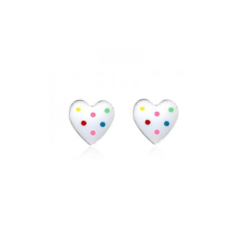Sterling silver heart studs