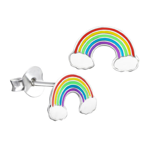 Enamel Rainbow w/Clouds Studs