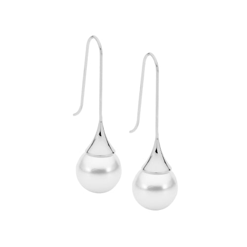 Shell pearl drop earrings