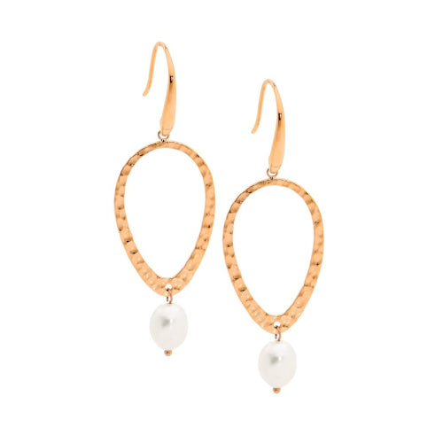 Stainless steel rose plated earring