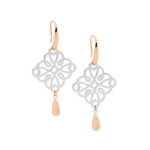 Stainless steel drop earrings