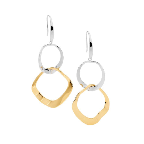 Stainless steel two tone earrings