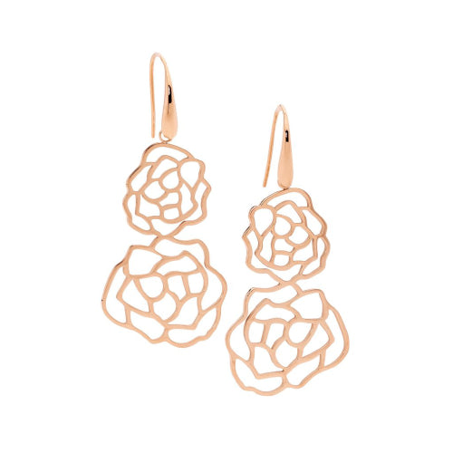 Stainless steel rose plated earrings
