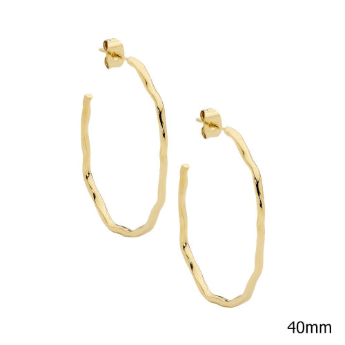 Stainless Steel Wave Hoop Earring
