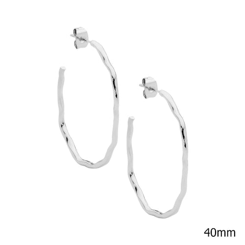 Stainless Steel Wave Hoop Earring