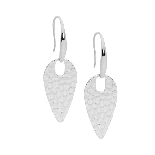 Steel hammered earrings