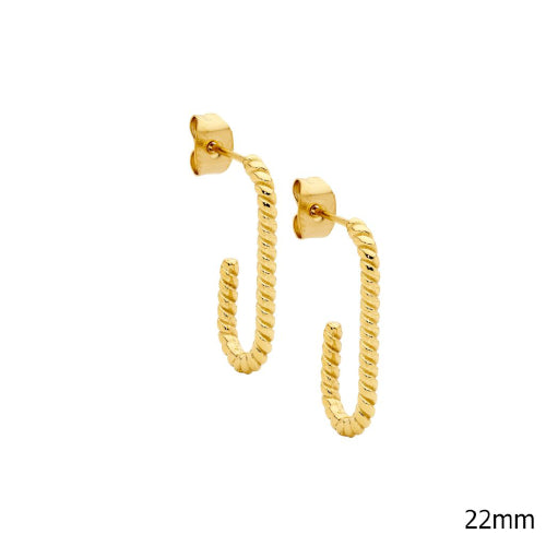 Stainless steel twist hoop earrings