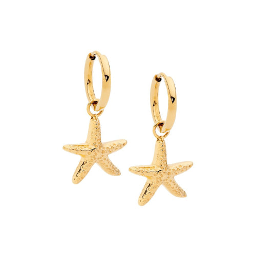 Hoop Earring with Starfish Drop