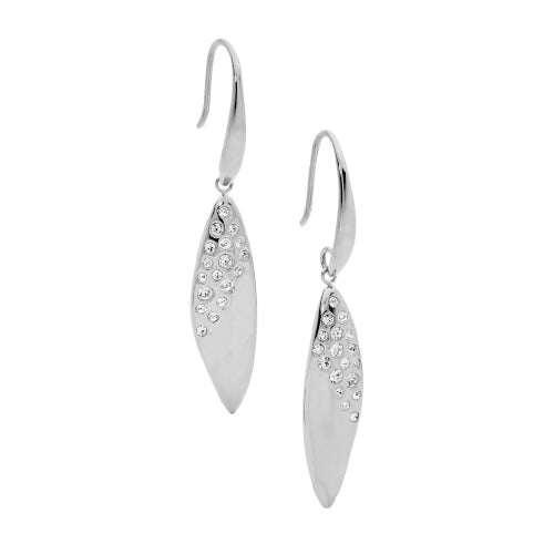 Steel Drop Crystal Earrings