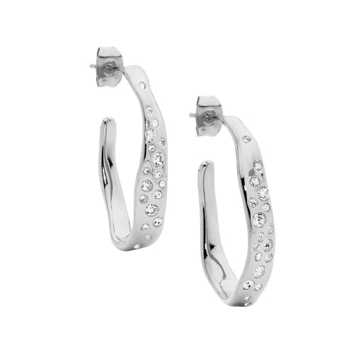 Steel CZ Hoop Earrings