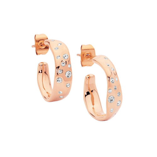 Steel  Rose Gold Plated 20mm Hoop Earrin