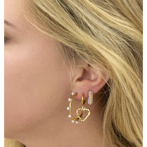 Oozoo Gold Erarrings With Small Pearls