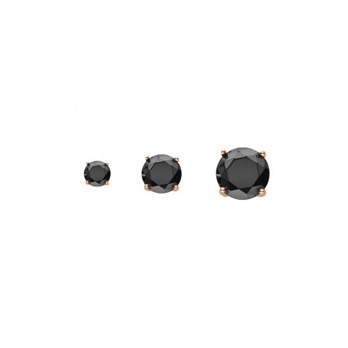 Rose gold plated Black CZ studs