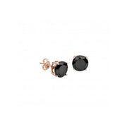 Rose gold plated Black CZ studs