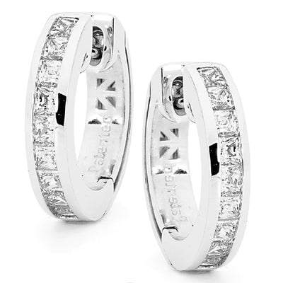 Sterling silver CZ Huggies