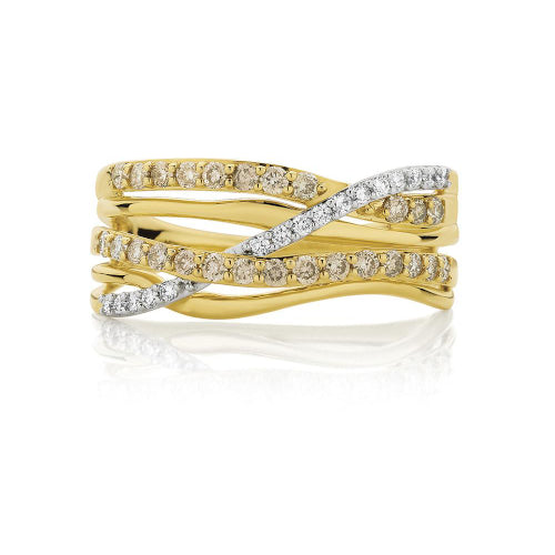 9ct two tone Diamond ring.