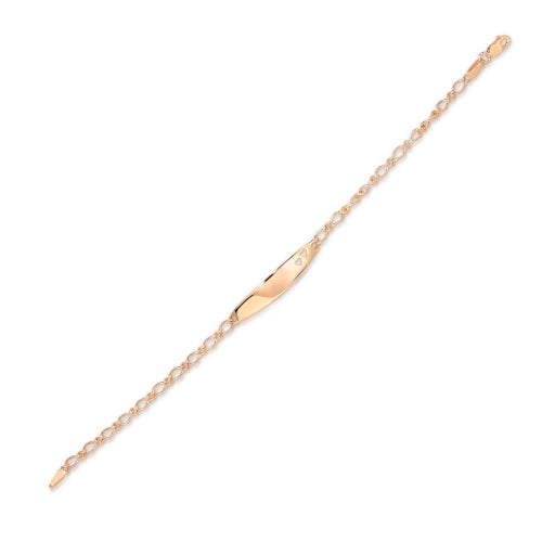 9ct rose gold baby ID bracelet.