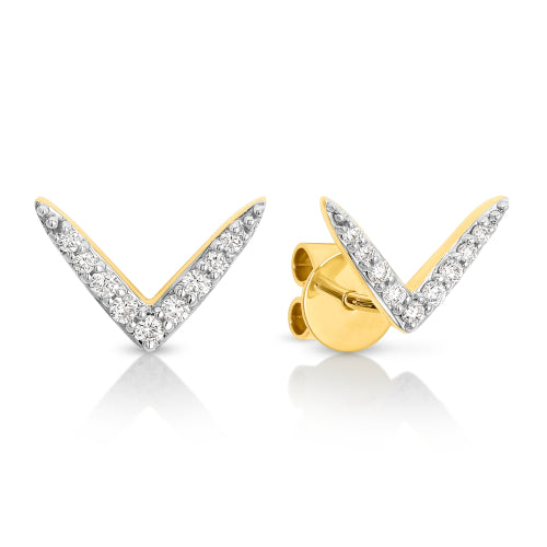 9ct yellow gold Diamond studs.