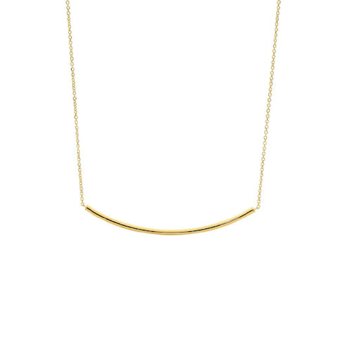 Stainless steel curve bar necklace