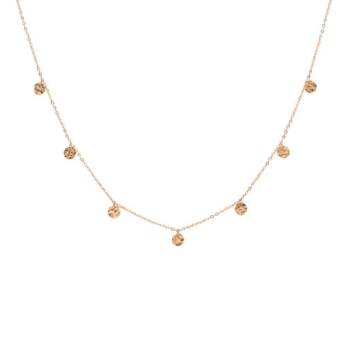Rose gold small disc necklace