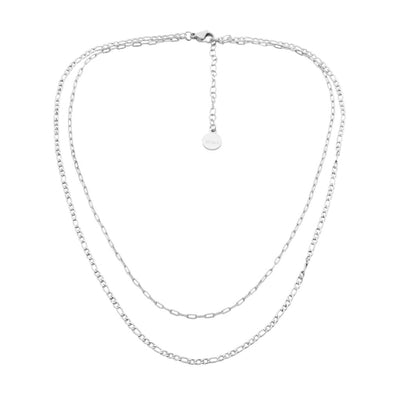 Stainless Steel Double Chain Necklace