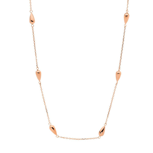 Steel & rose plated necklace