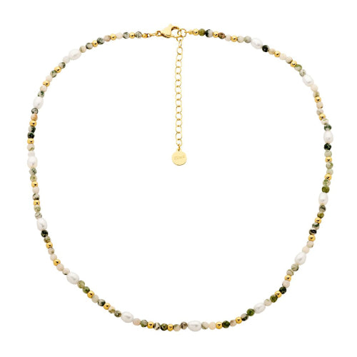 Agate & FWP IP Steel Necklace