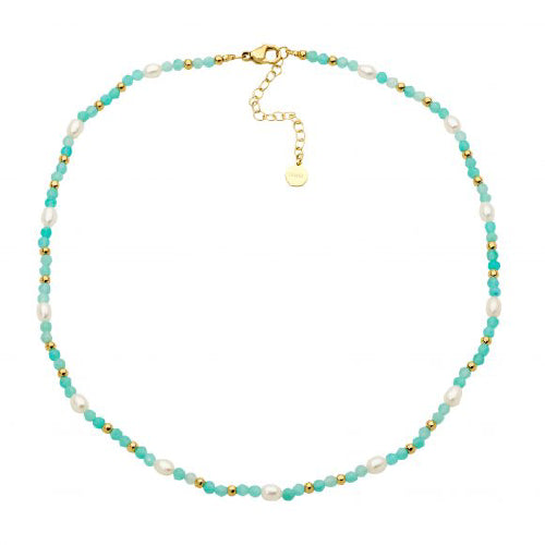Amazonite & pearl necklace