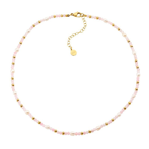 Rose Quartz & freshwater pearl Necklace