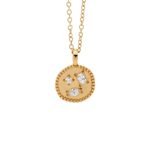 Gold Plated Steel Cz Necklace