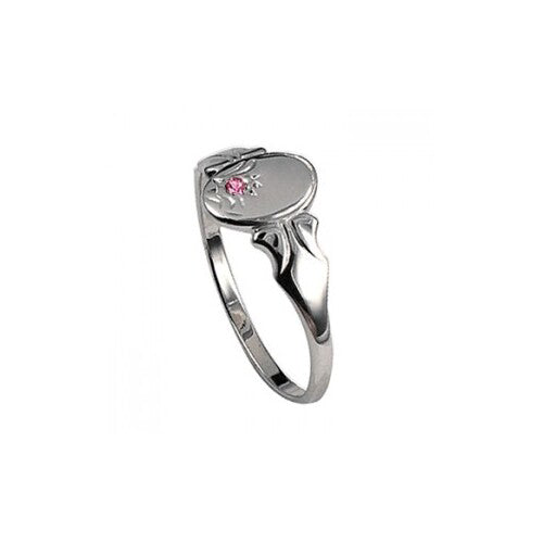 Sterling silver oval signet ring