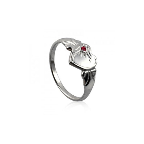 January Birthstone Signet Ring
