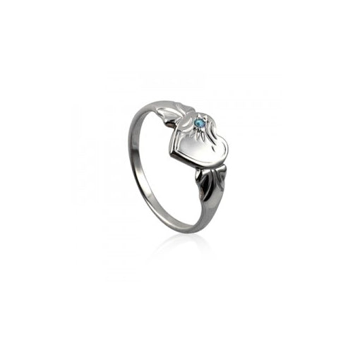 March birthstone signet ring