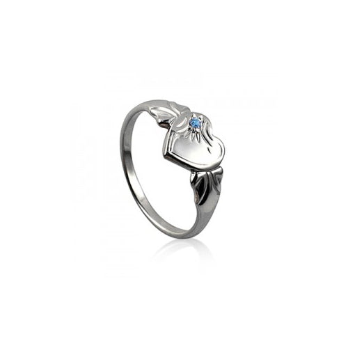 Engraved December Birthstone Signet Ring