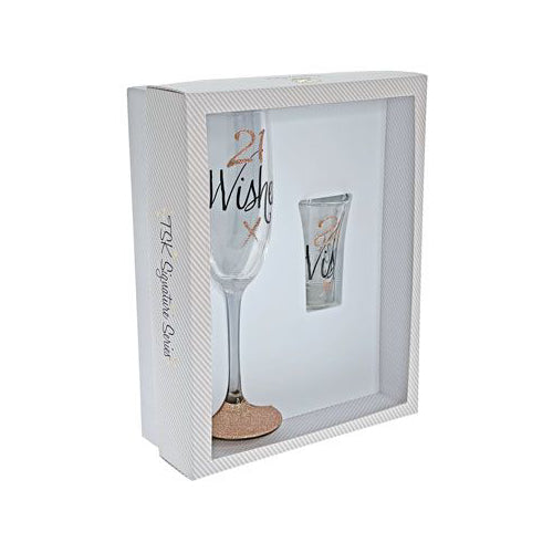 Flute & shot glass