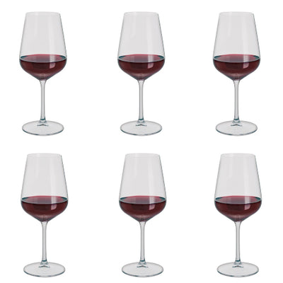 Red wine glasses