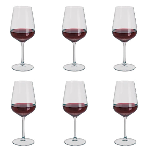 Red wine glasses