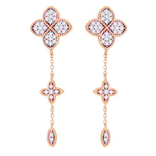 Sterling silver rose gold earrings