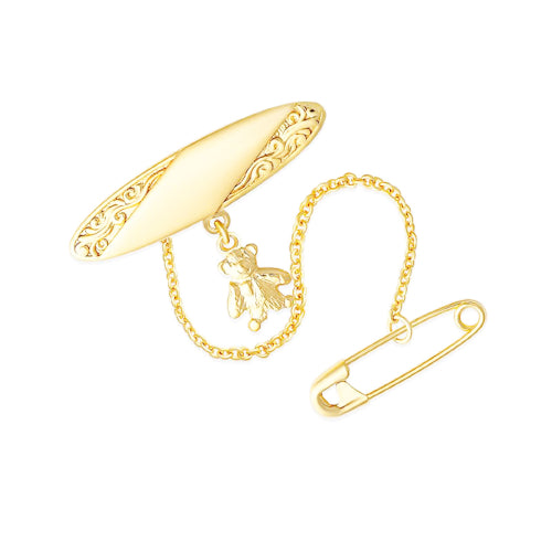 Sterling Silver Gold Plated Baby Brooch