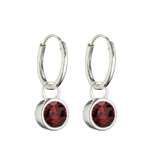 Sterling silver birthstone earrings