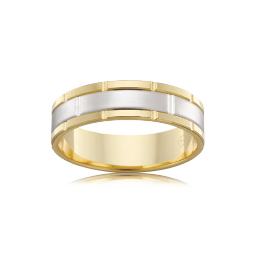 9ct white & yellow gold wedder