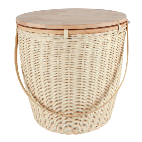 Rattan insulated picnic basket