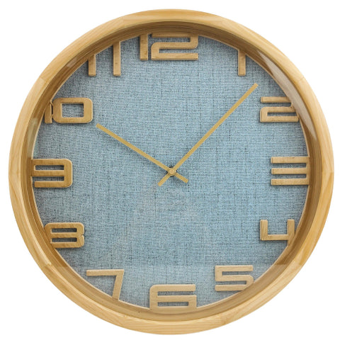 Modern clock blue & natural