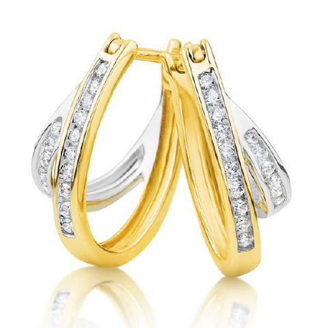 9ct diamond huggie earrings