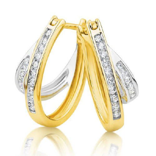 9ct diamond huggie earrings