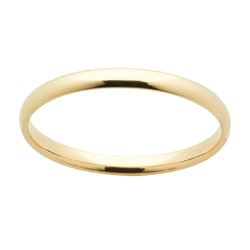 9ct Half Round Plain Band Ring
